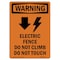 Signmission Safety Sign, OSHA WARNING, 10" Height, Rigid Plastic, Electric Fence Do, Portrait OS-WS-P-710-V-13120 - alternate 1